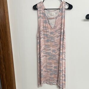 Pink and Gray Camo Sleeveless Dress